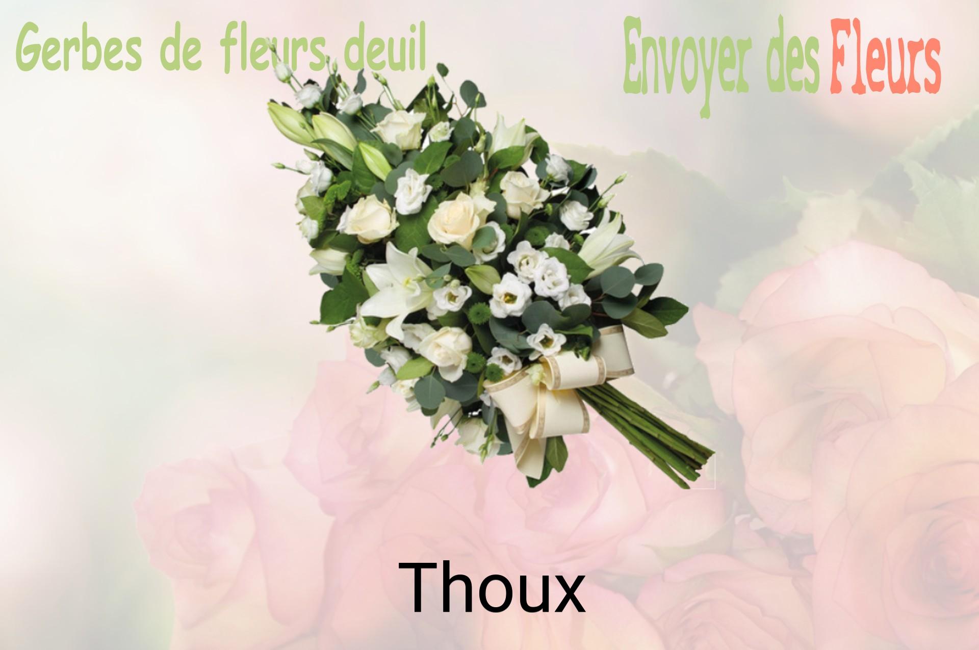 Gerbe de fleurs de deuil livrée à Thoux